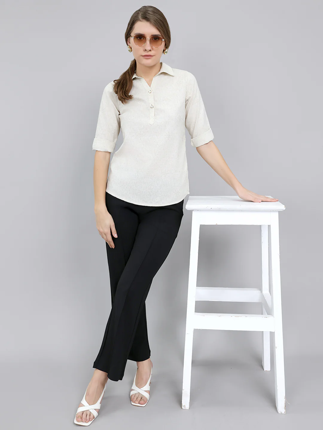 Women Black Solid Regular Fit Jegging - Image 6
