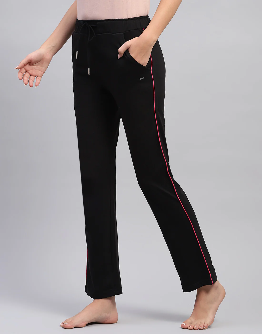 Women Black Solid Regular Fit Lower - Image 3