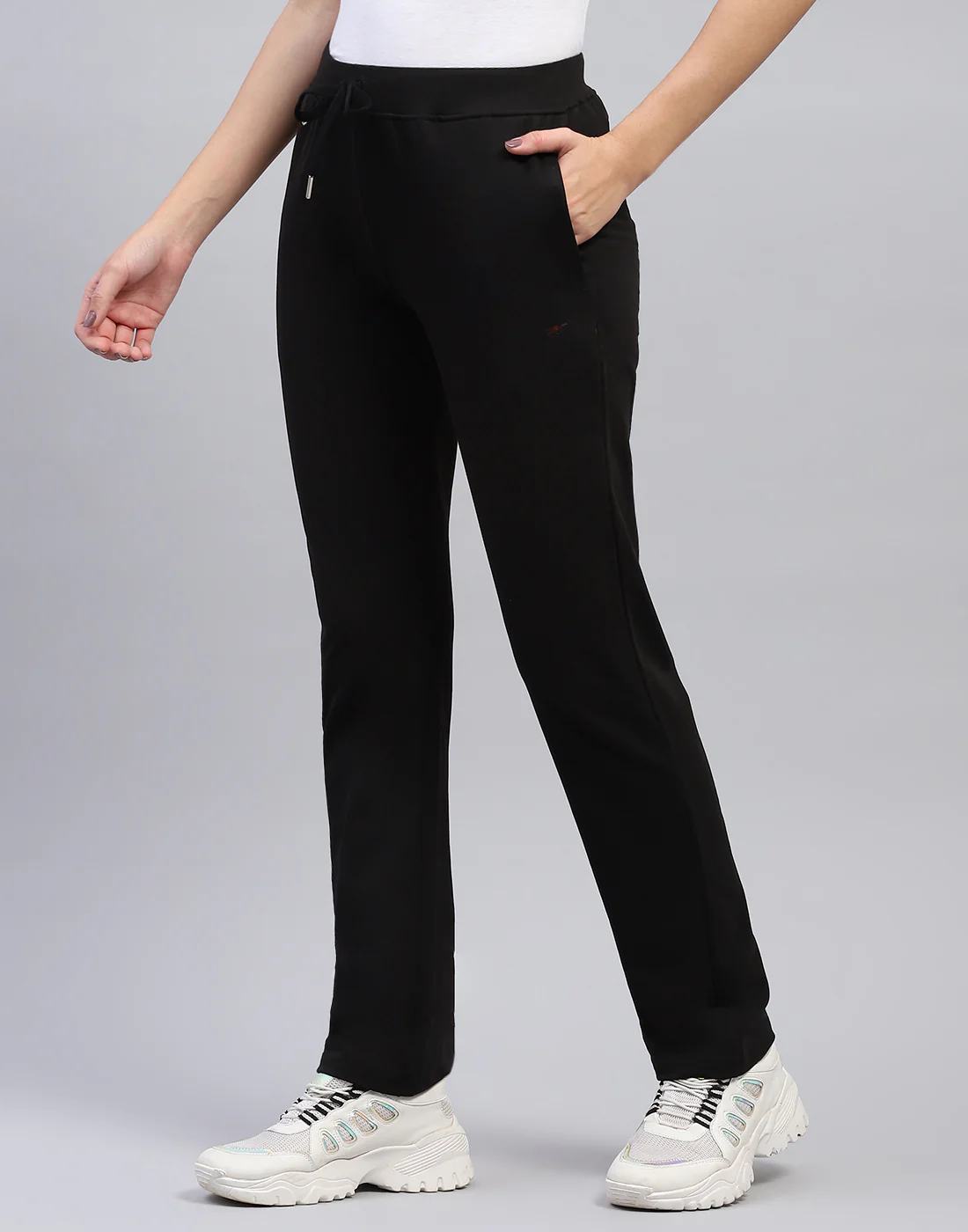 Women Black Solid Regular Fit Lower - Image 4