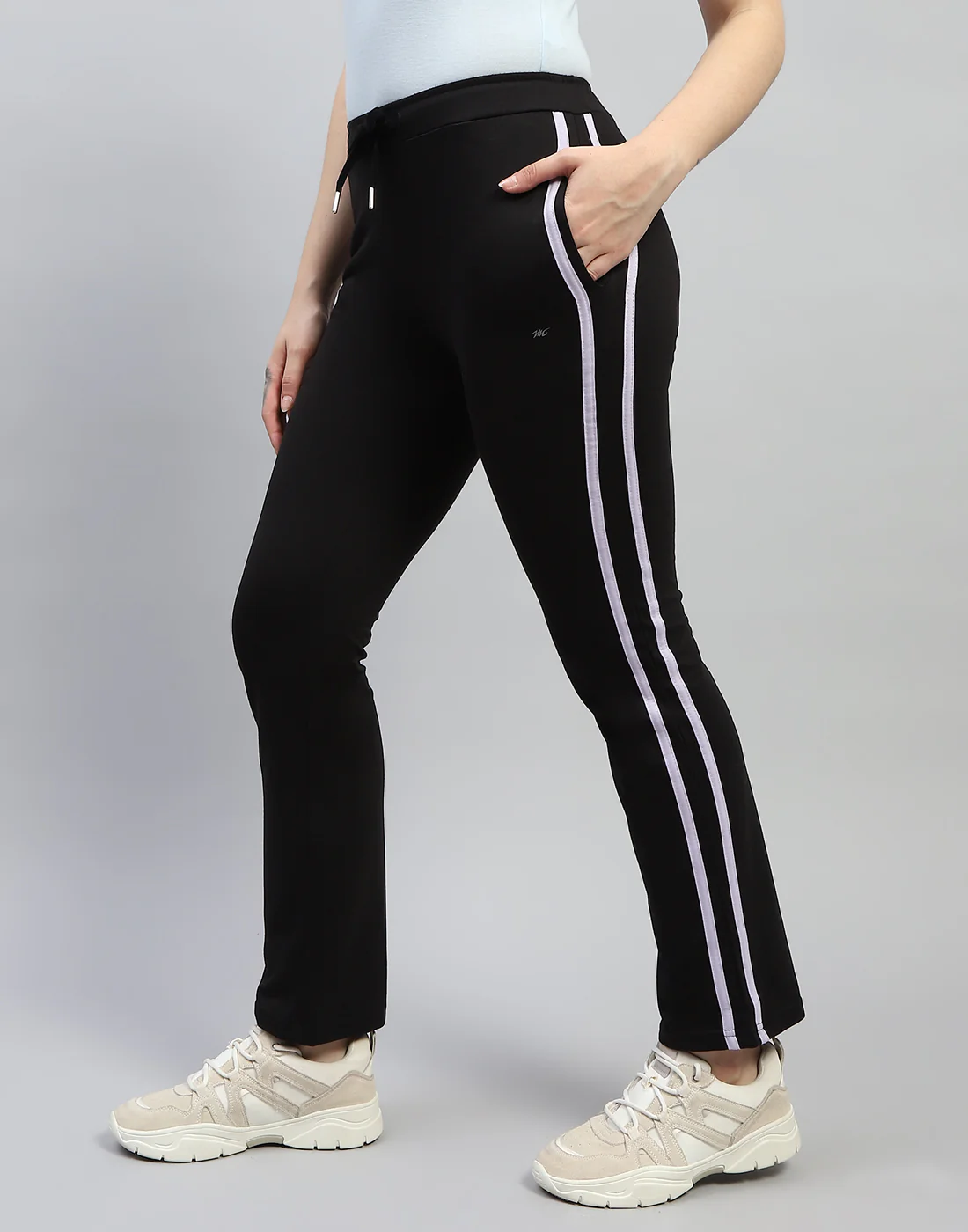 Women Black Solid Regular Fit Lower - Image 3