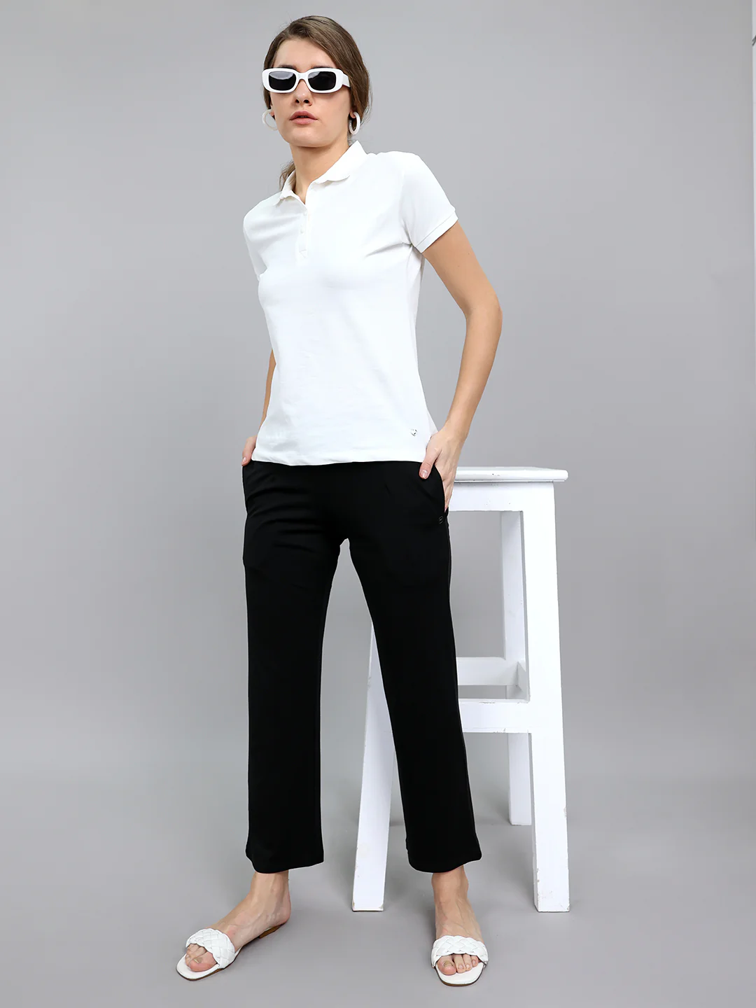 Women Black Solid Regular Fit Lower - Image 6