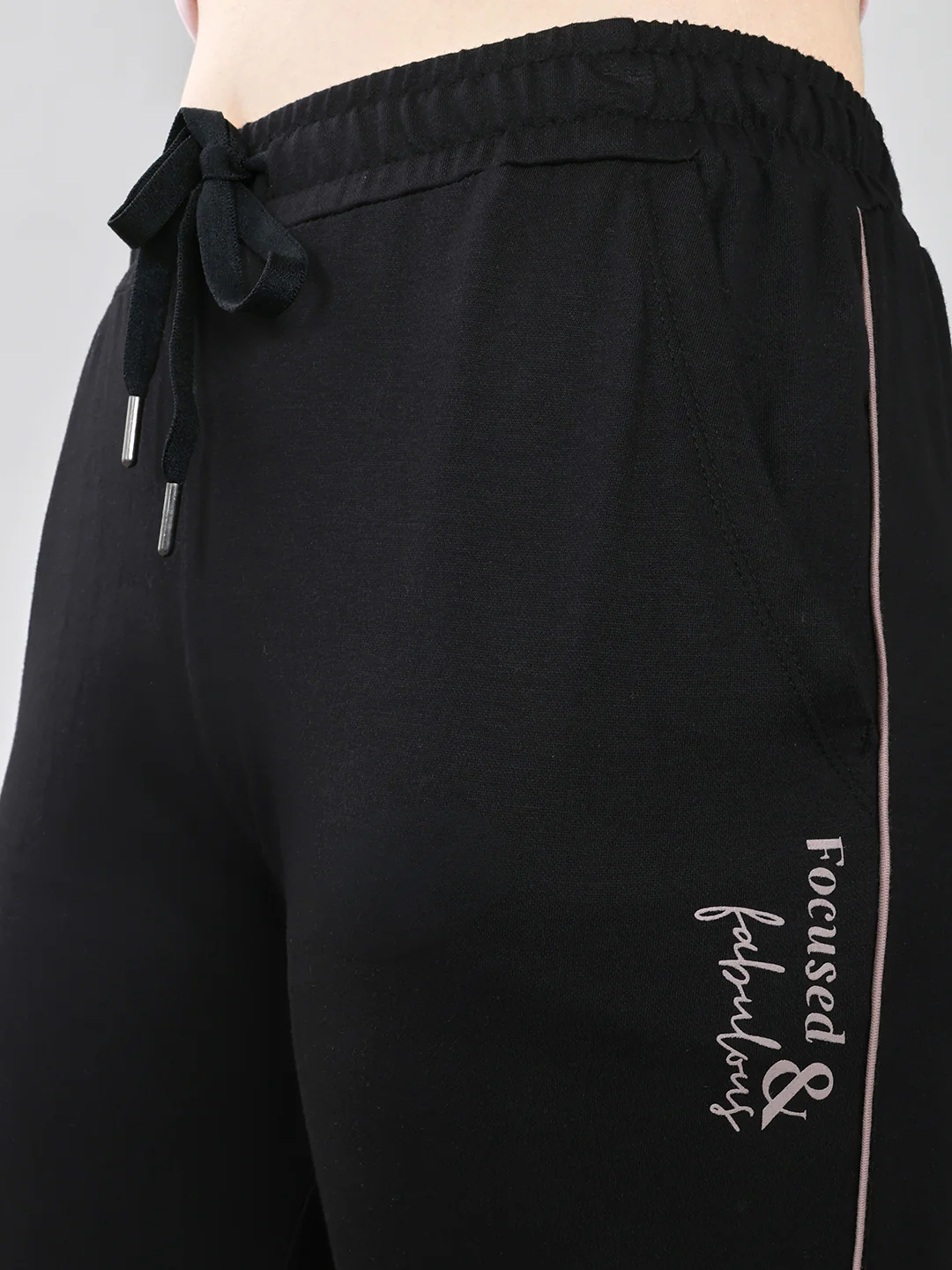 Women Black Solid Regular Fit Lower - Image 4