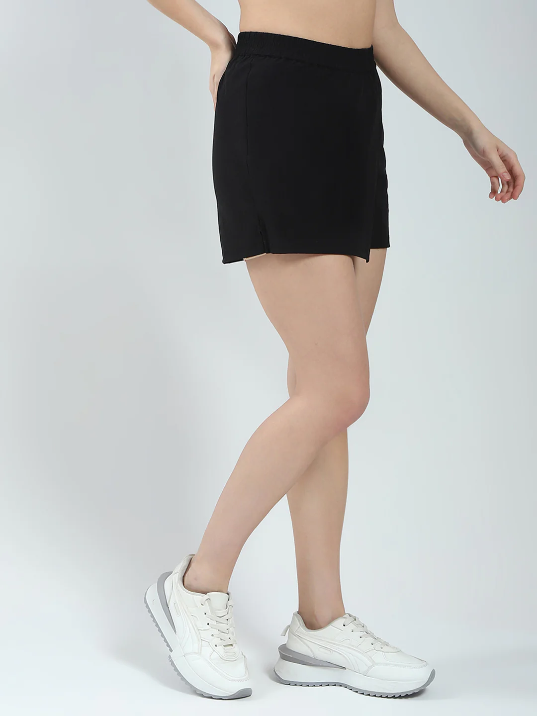 Rock.it Women Black Solid Regular Fit Short - Image 4
