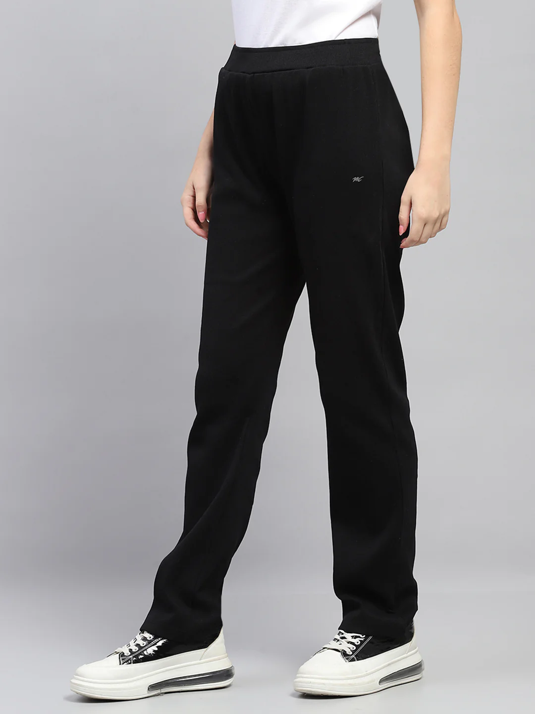 Women Black Solid Regular Fit Winter Lower - Image 3