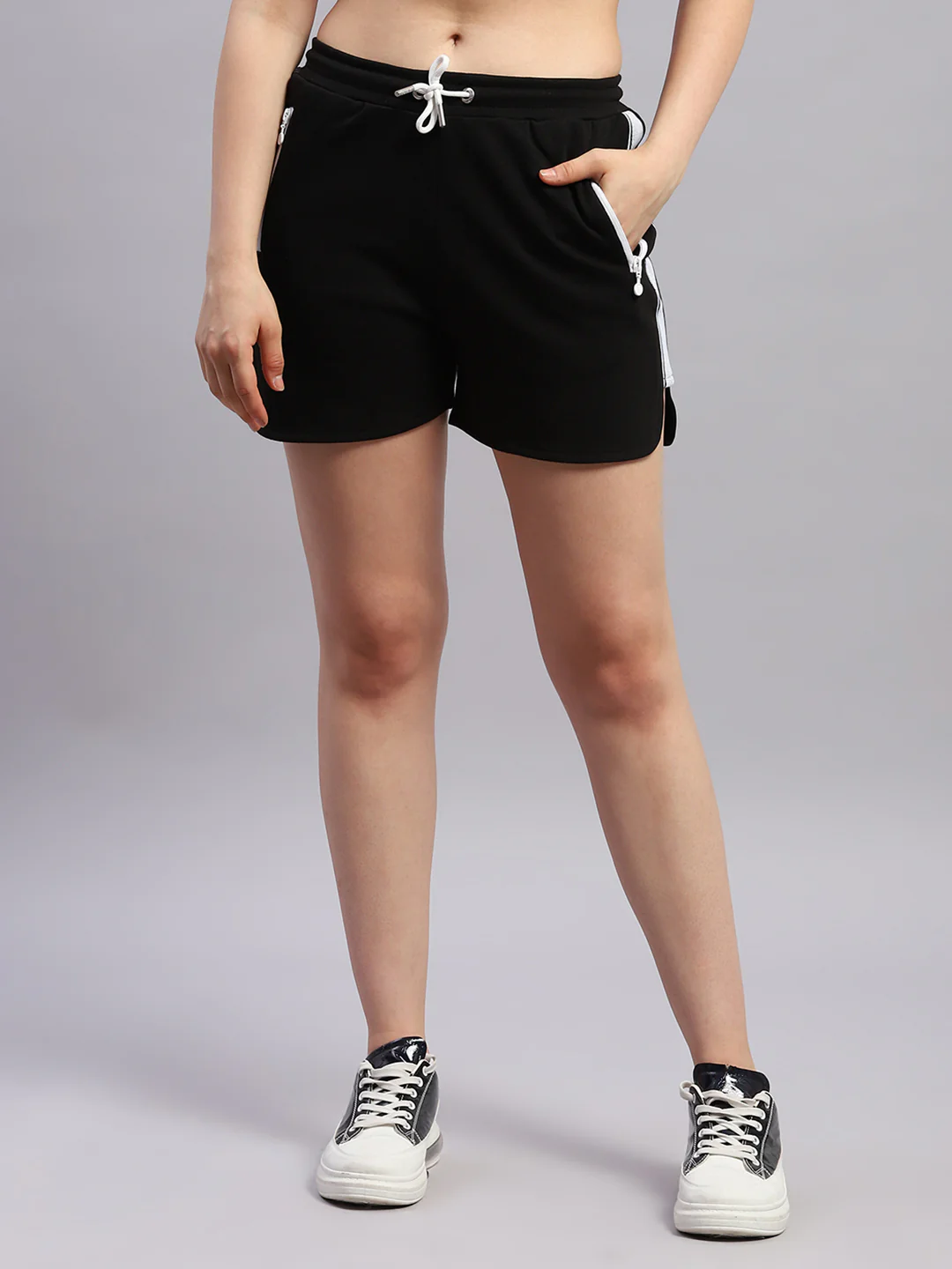 Rock.it Women Black Solid Round Neck Half Sleeve Cords Set - Image 7