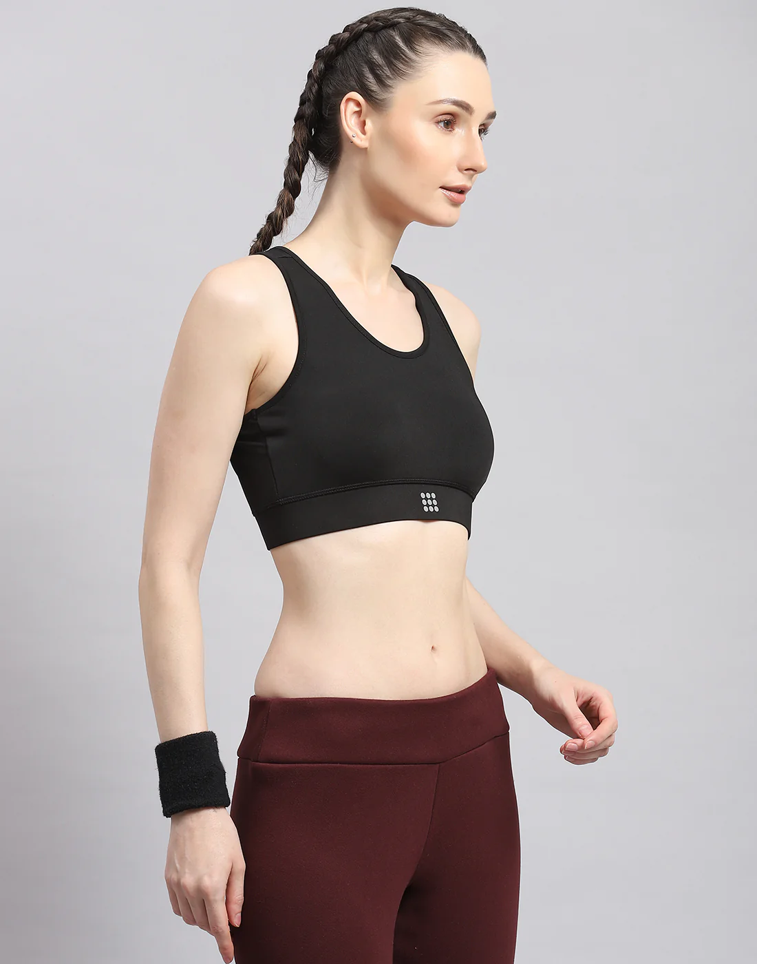Rock.it Women Black Solid Sports Bra - Image 4
