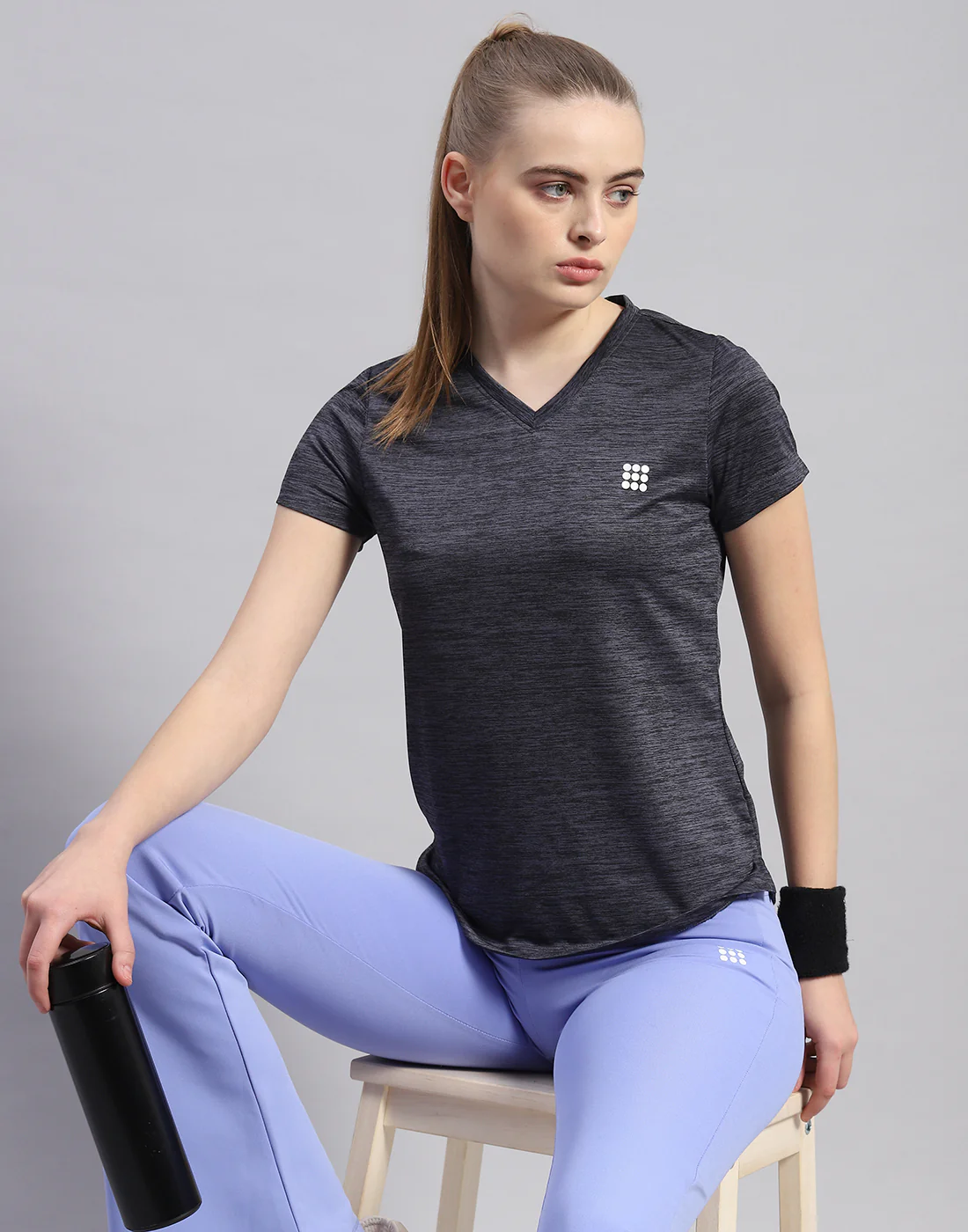 Rock.it Women Black Solid V Neck Half Sleeve Top - Image 6