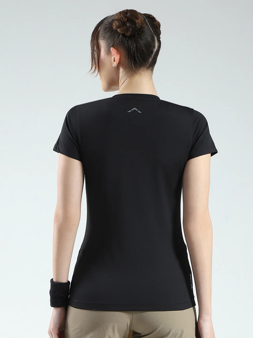 Rock.it Women Black Solid Round Neck Half Sleeve Top - Image 5