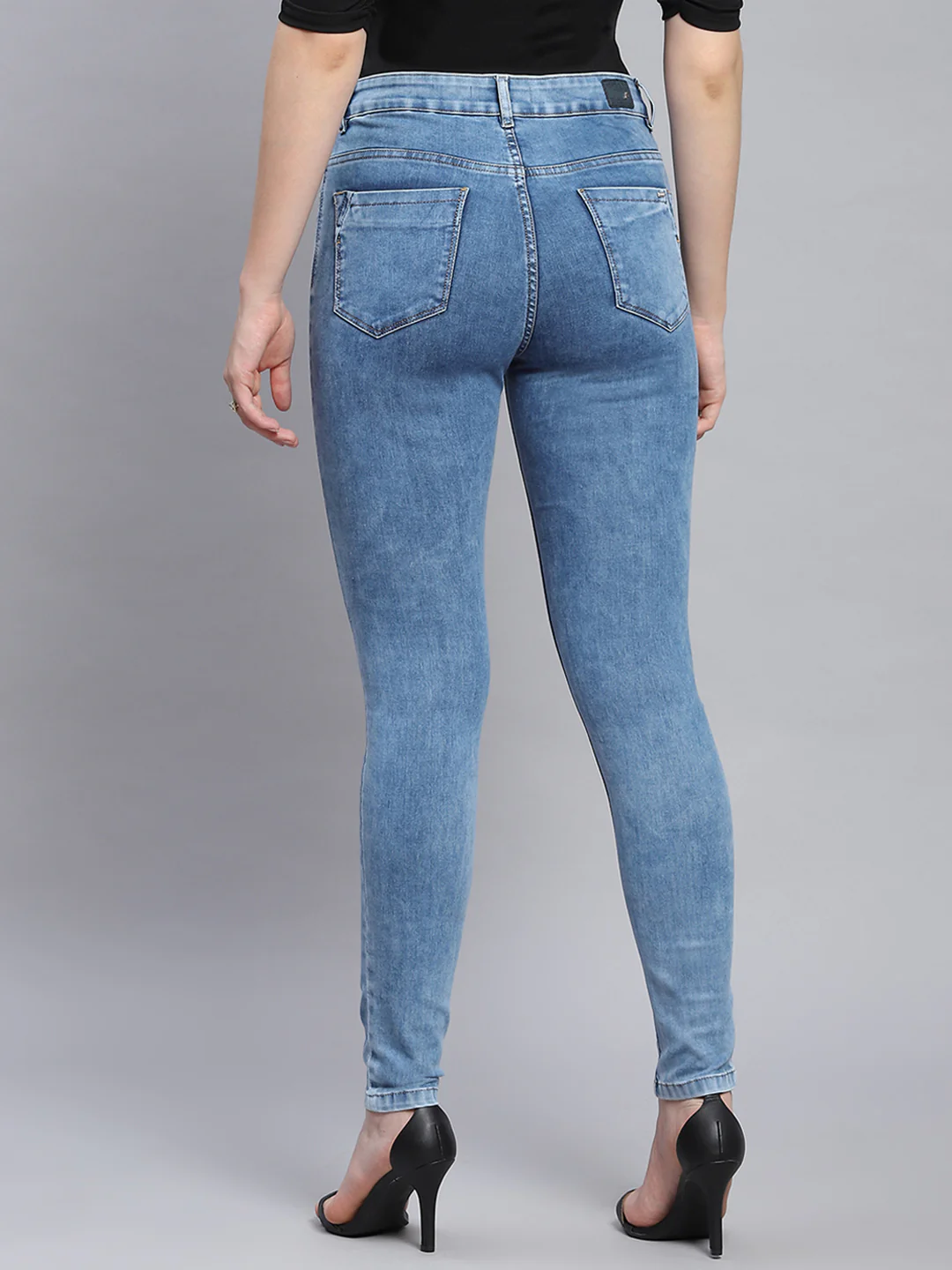 Women Blue Light Wash Regular Fit Denims - Image 5