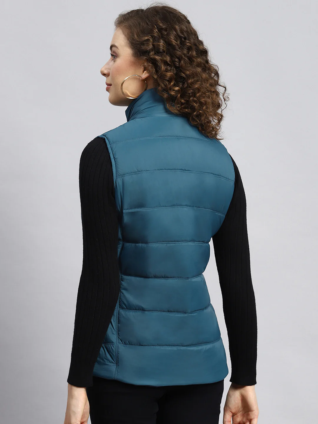 Women Blue Printed Jacket - Image 5