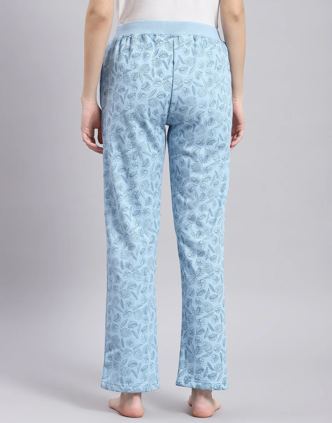 Women Blue Printed Regular Fit Winter Lower - Image 5