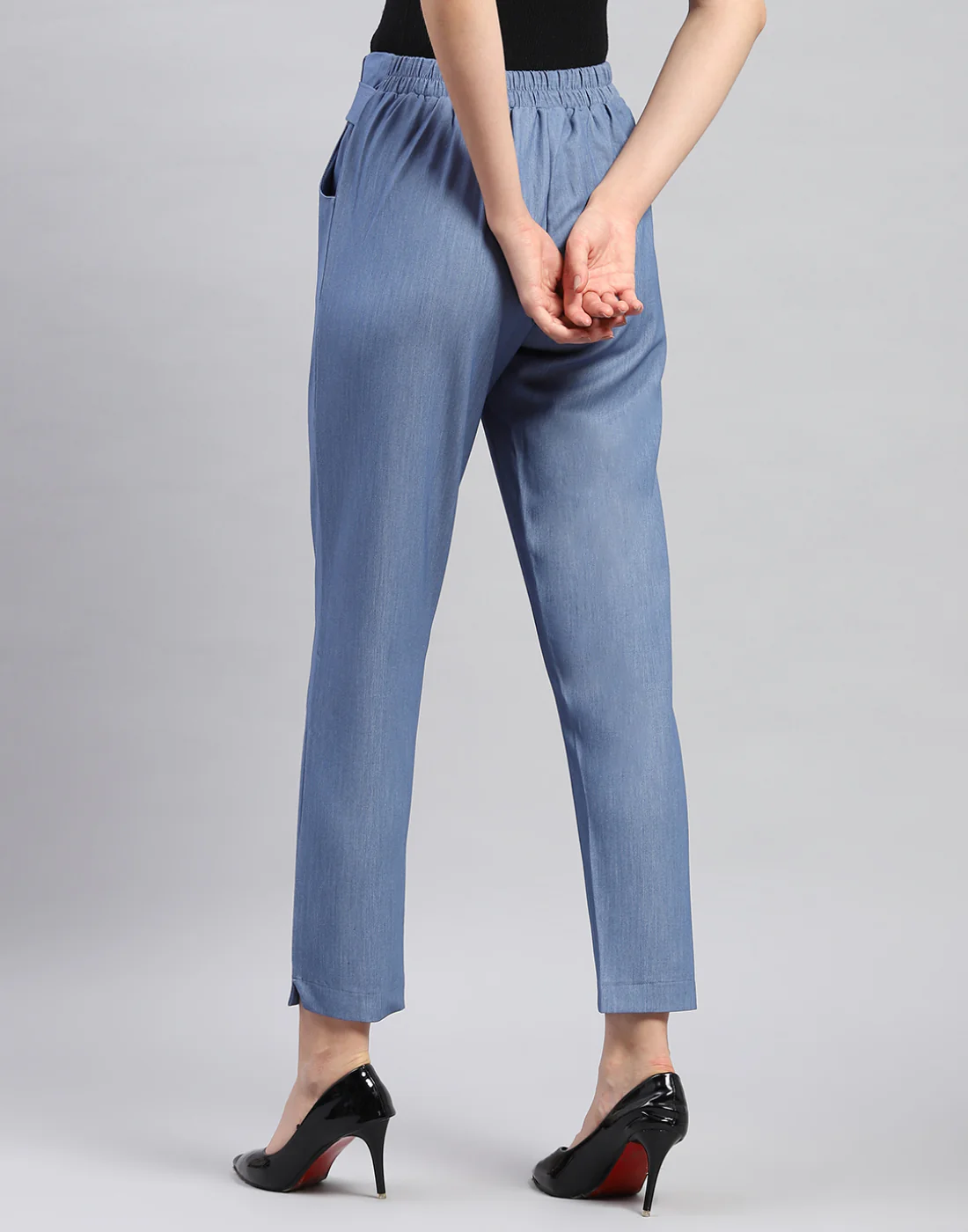 Women Blue Printed Regular Fit Lower - Image 5