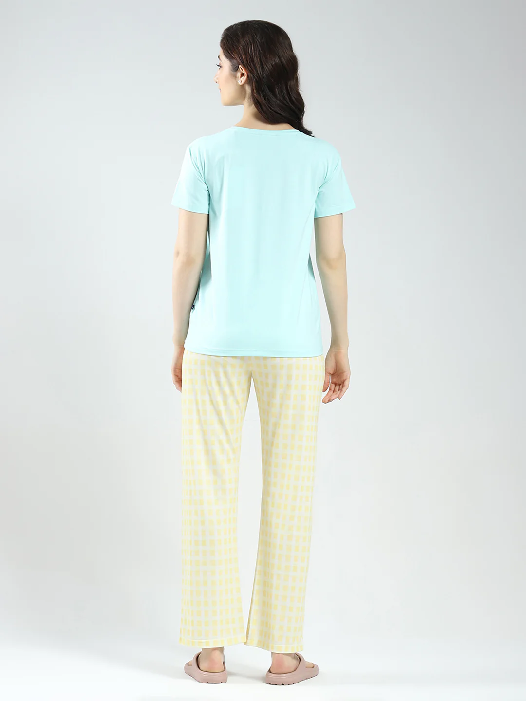 Women Blue Printed Round Neck Half Sleeve Combo 3Pc Set (T-Shirt, Shorts & Lower) - Image 7
