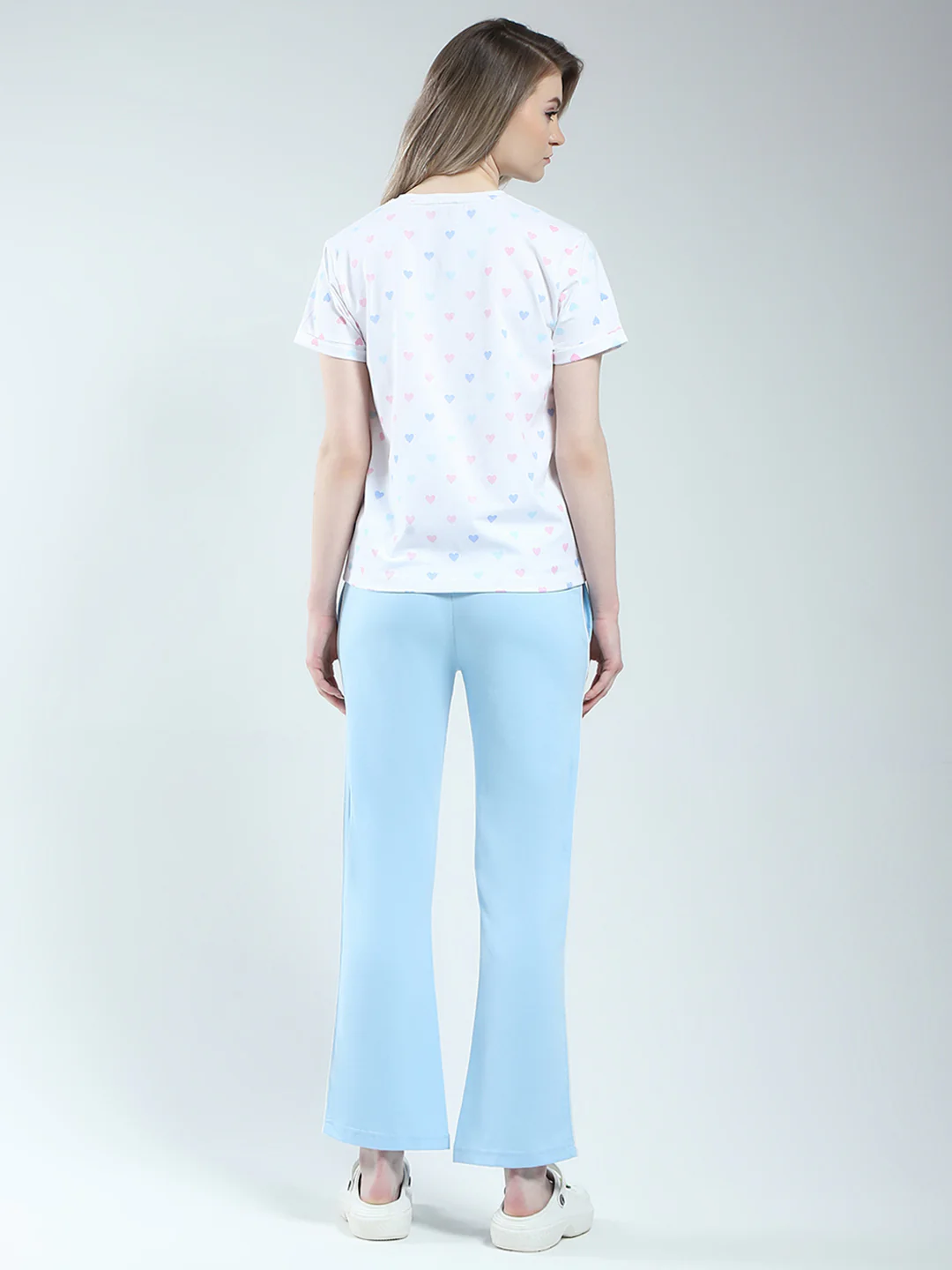 Women Blue Printed Round Neck Half Sleeve Combo Set - Image 6