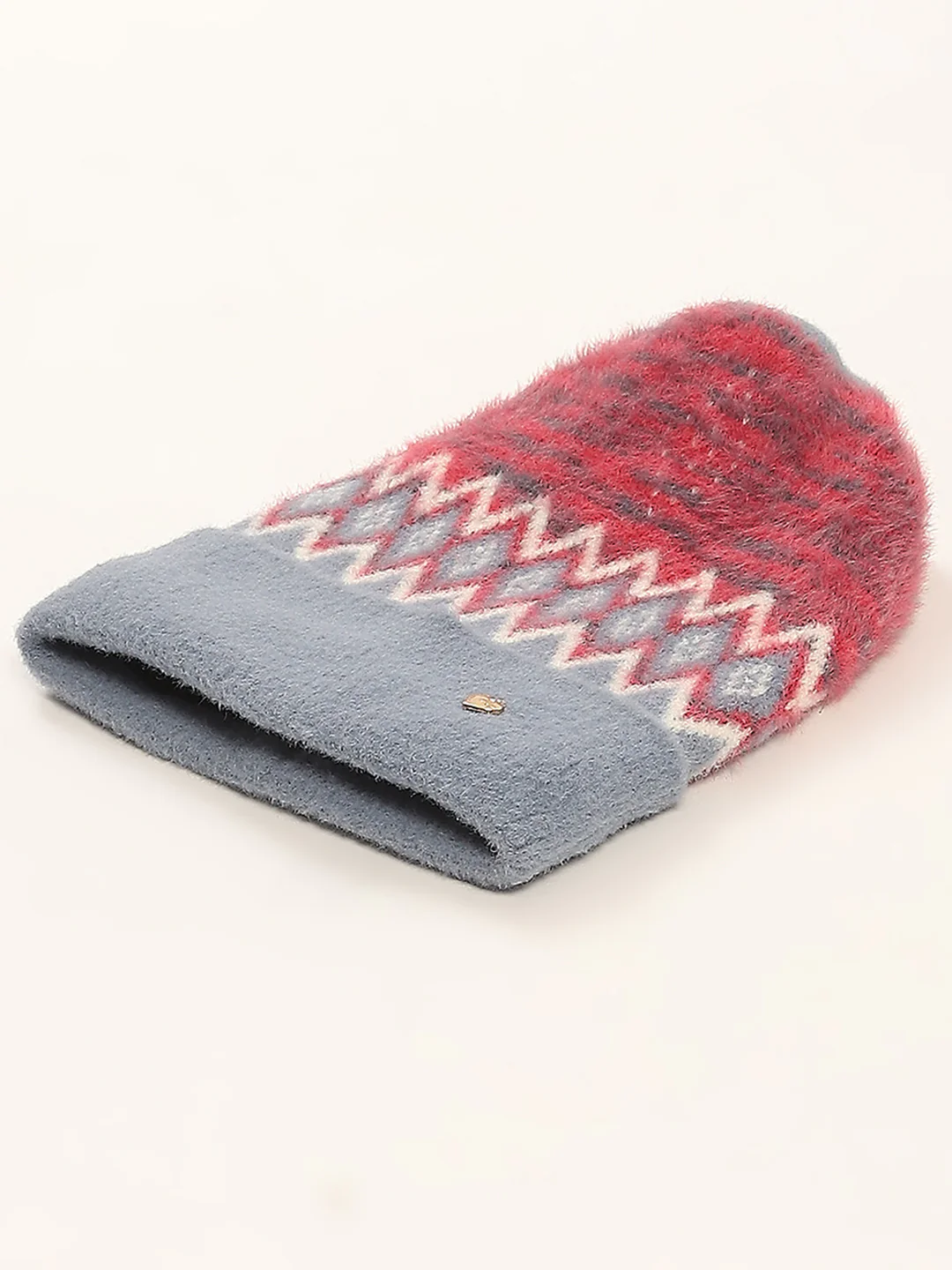 Women Blue Self Design Cap - Image 6