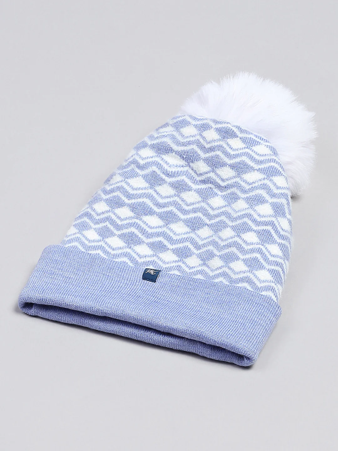 Women Blue Self Design Cap - Image 6