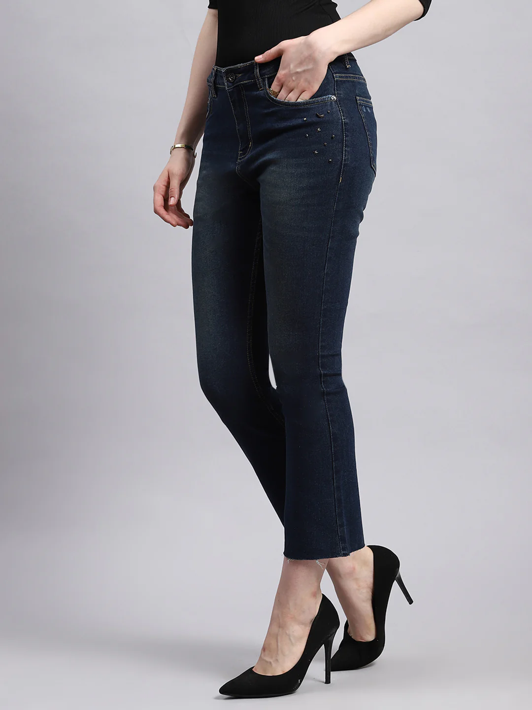 Women Blue Slim Fit Denim - Image 4