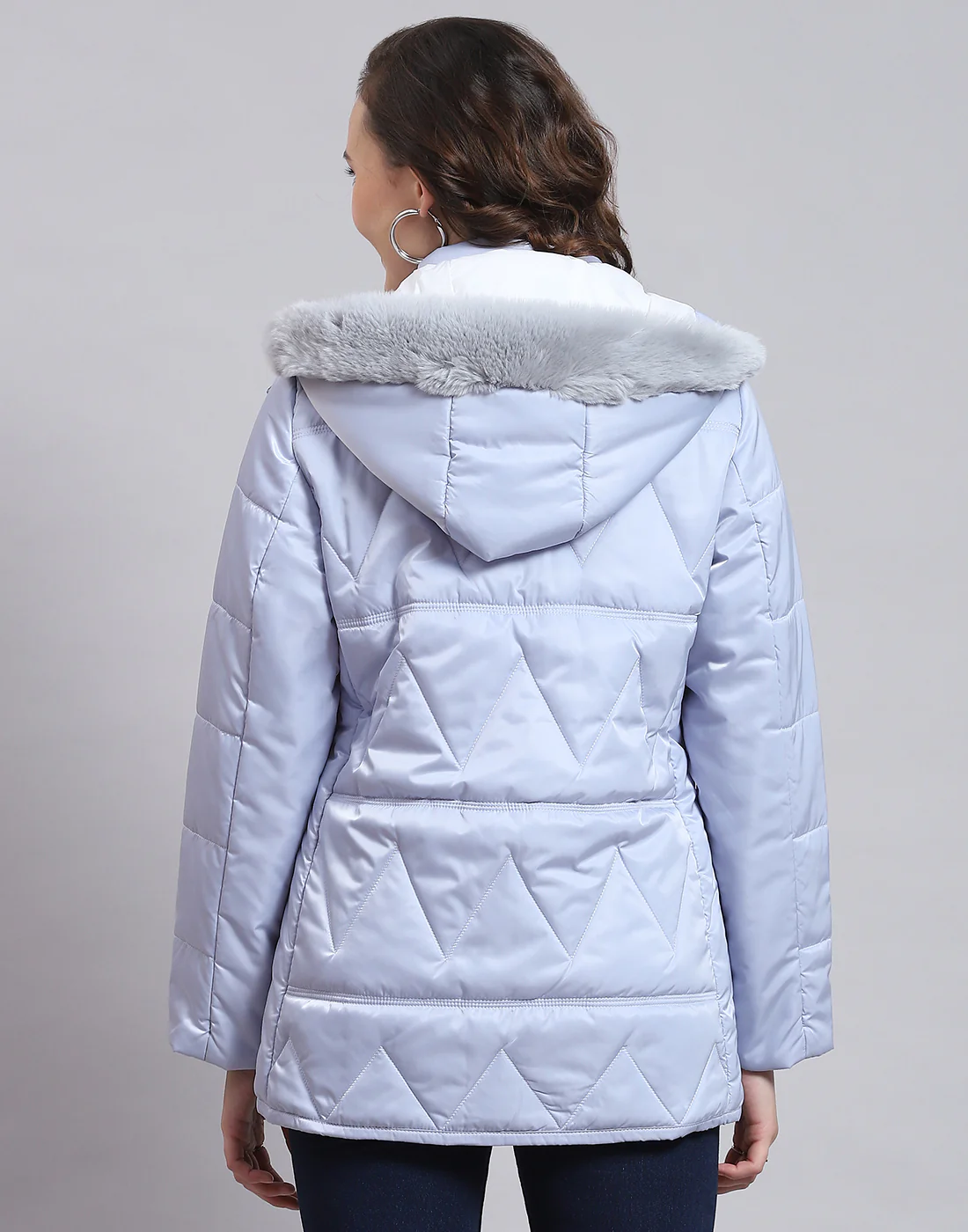 Women Blue Solid Hooded Full Sleeve Jacket - Image 6