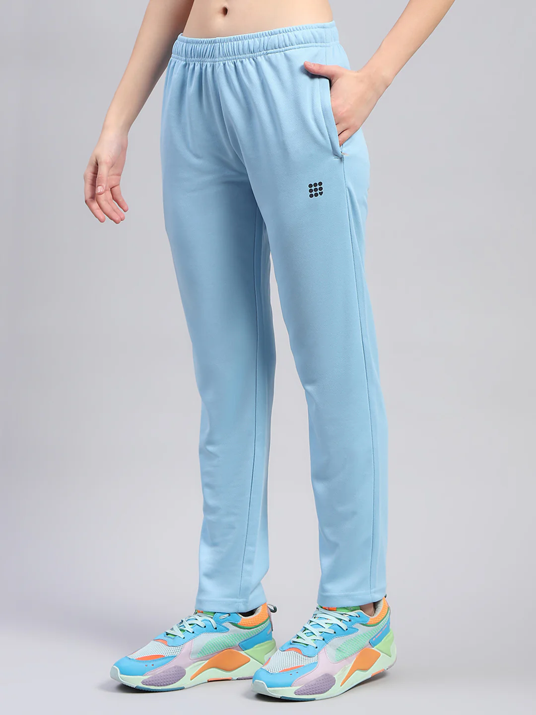 Rock.it Women Blue Solid Hooded Full Sleeve Tracksuit - Image 8