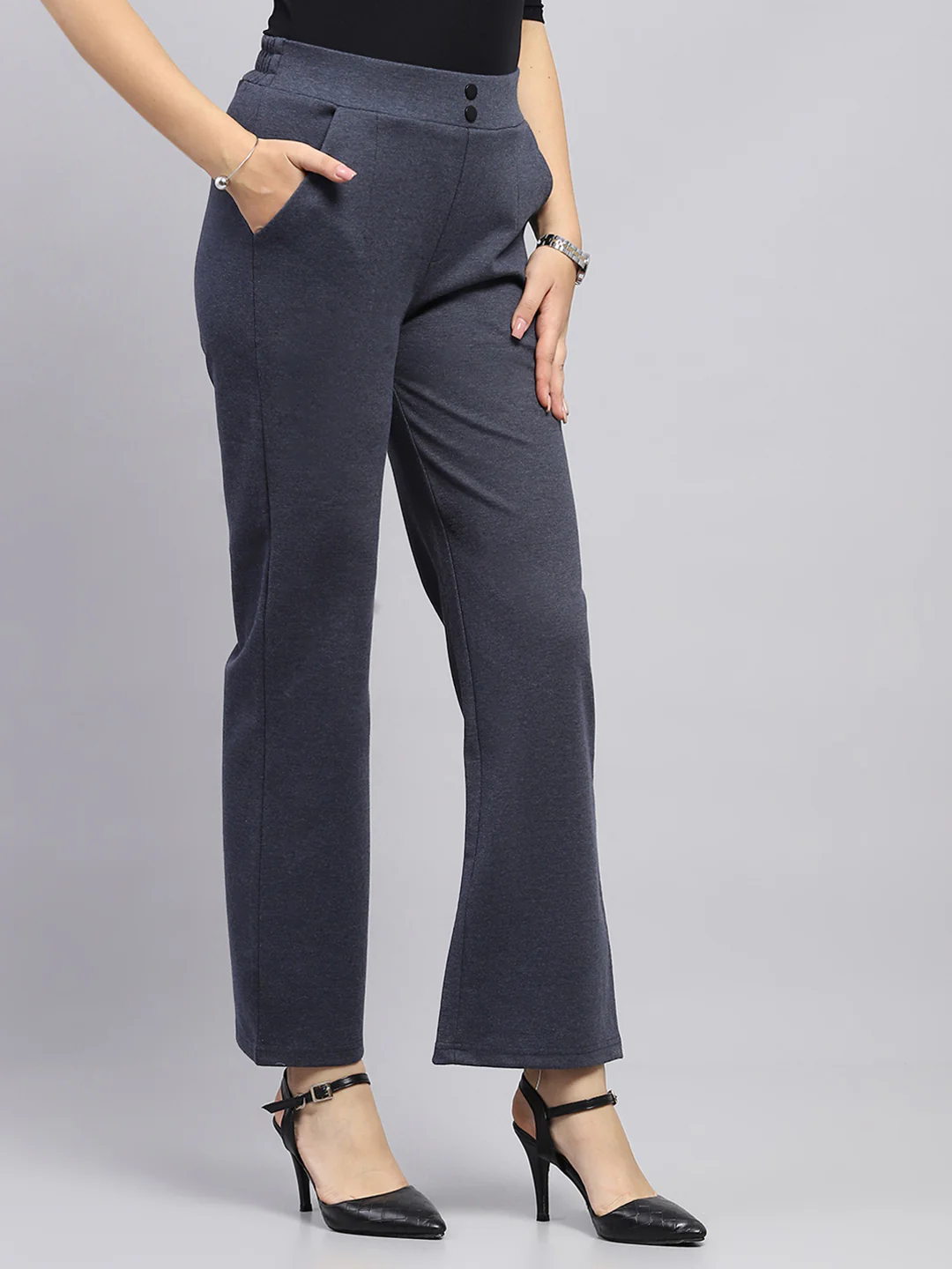 Women Blue Solid   Jegging - Image 4