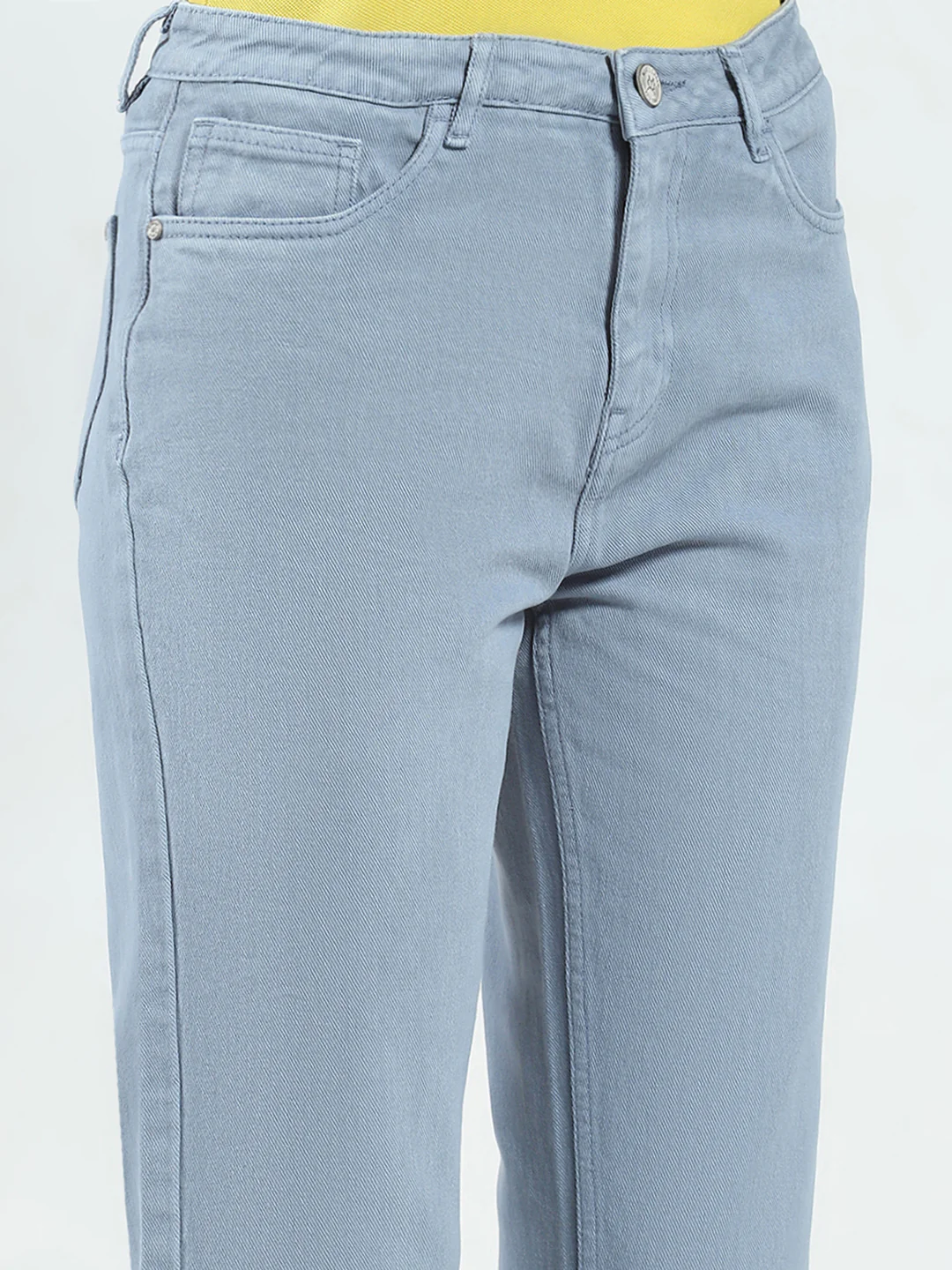 Women Blue Solid Slim Fit Denim - Image 6