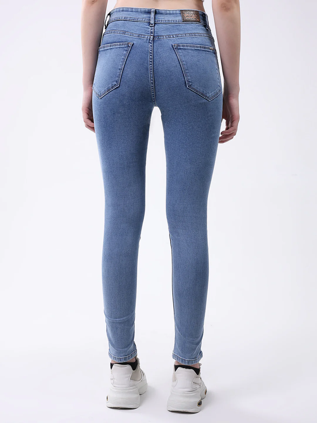 Women Blue Solid Slim Fit Denim - Image 5