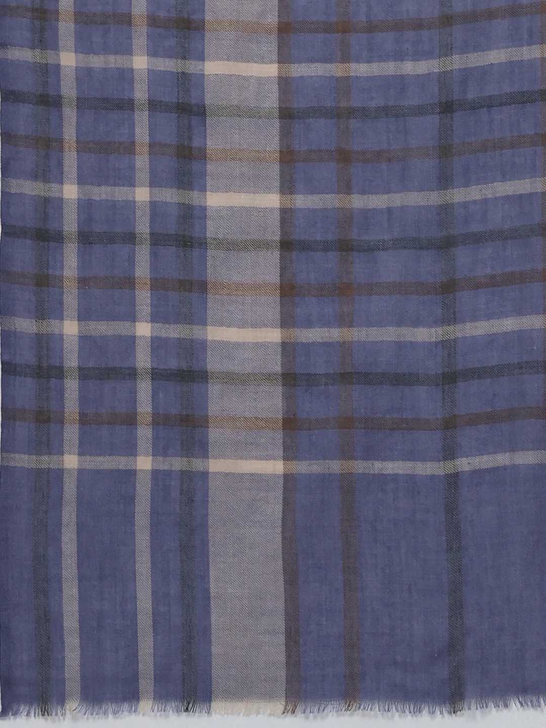Women Blue Solid Wool Blend Stole - Image 6