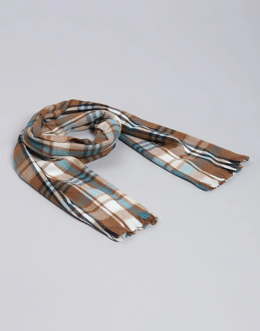 Women Brown Check Stole - Image 6
