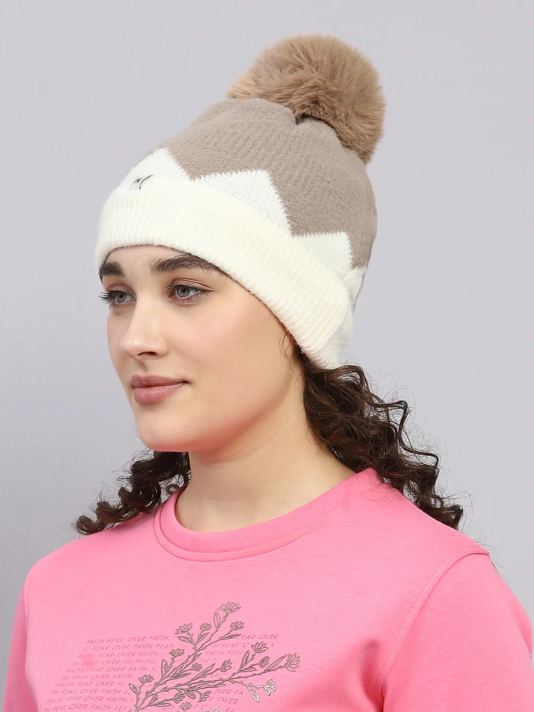 Women Brown Self Design Cap - Image 3