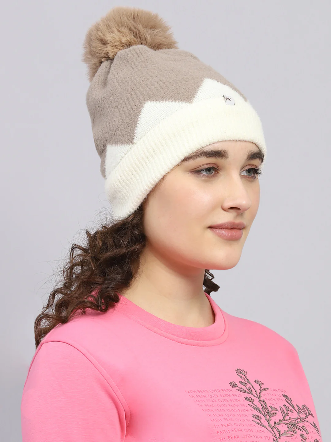 Women Brown Self Design Cap - Image 4