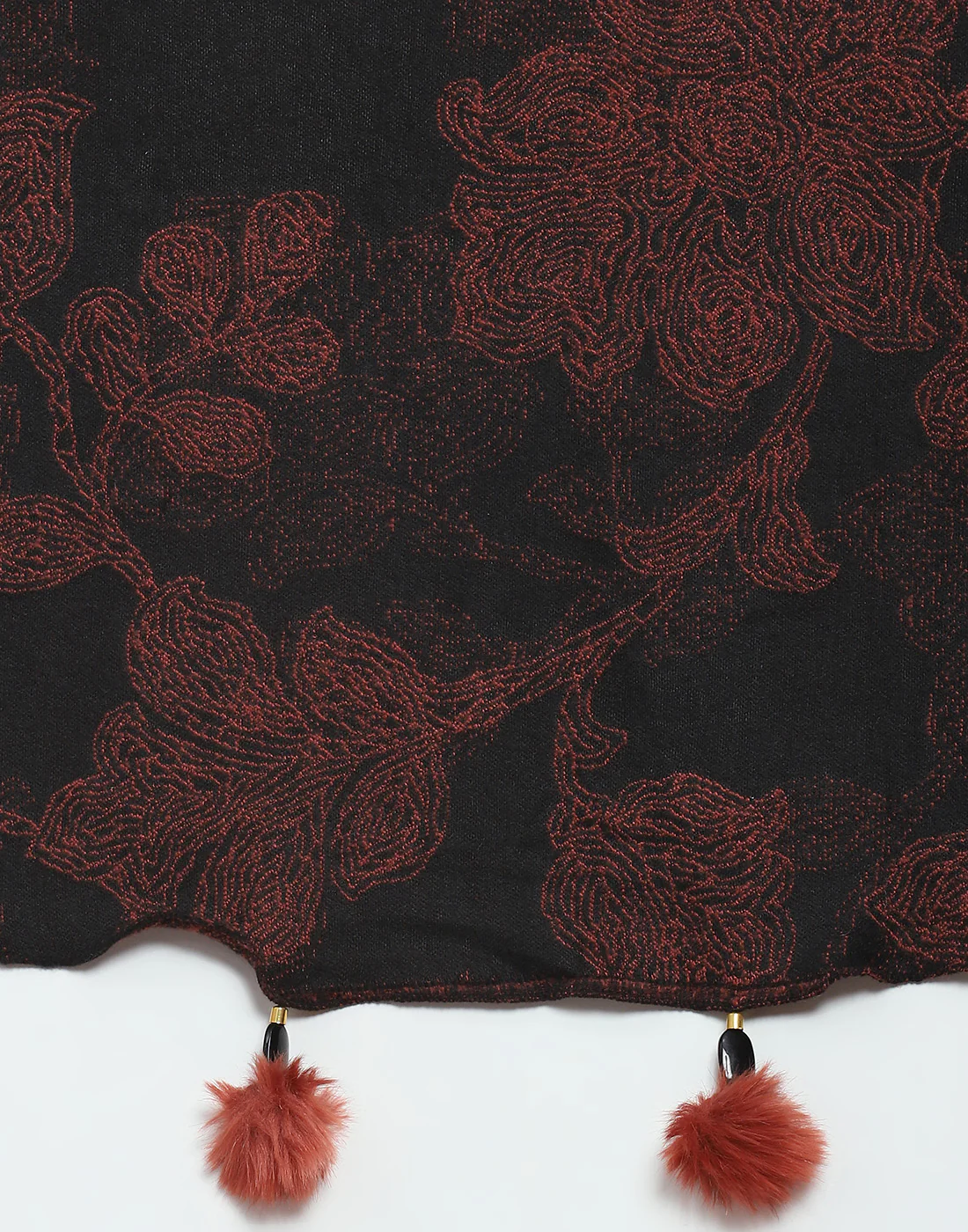 Women Brown Self Design Stole - Image 6