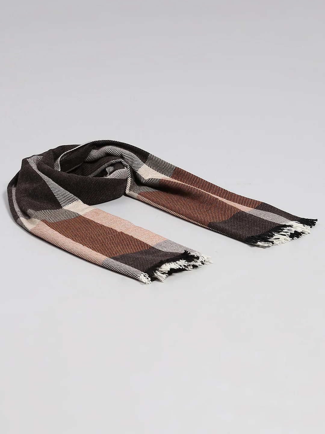 Women Brown Self Design Stole - Image 6
