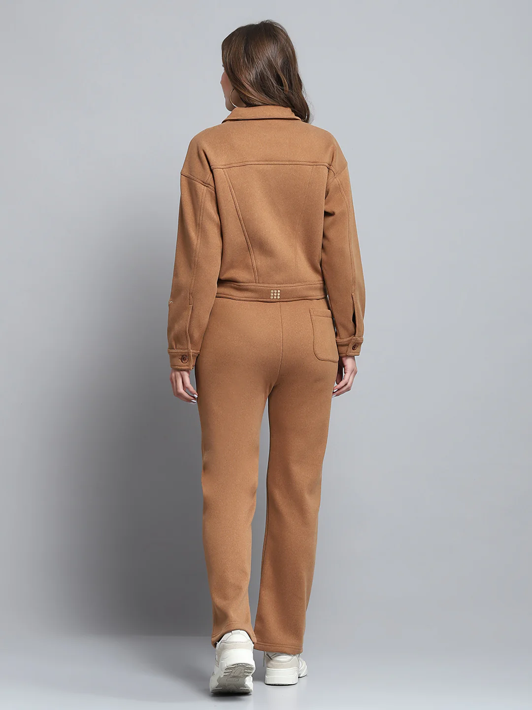 Rock.it Women Brown Solid Collar Full Sleeve Tracksuit - Image 5