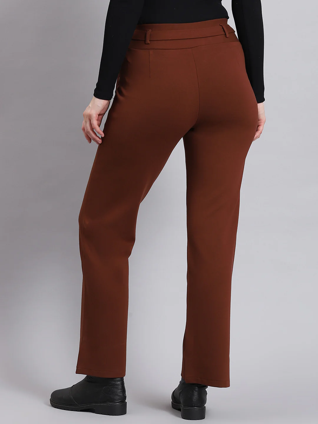 Women Brown Solid Regular Fit Jegging - Image 4