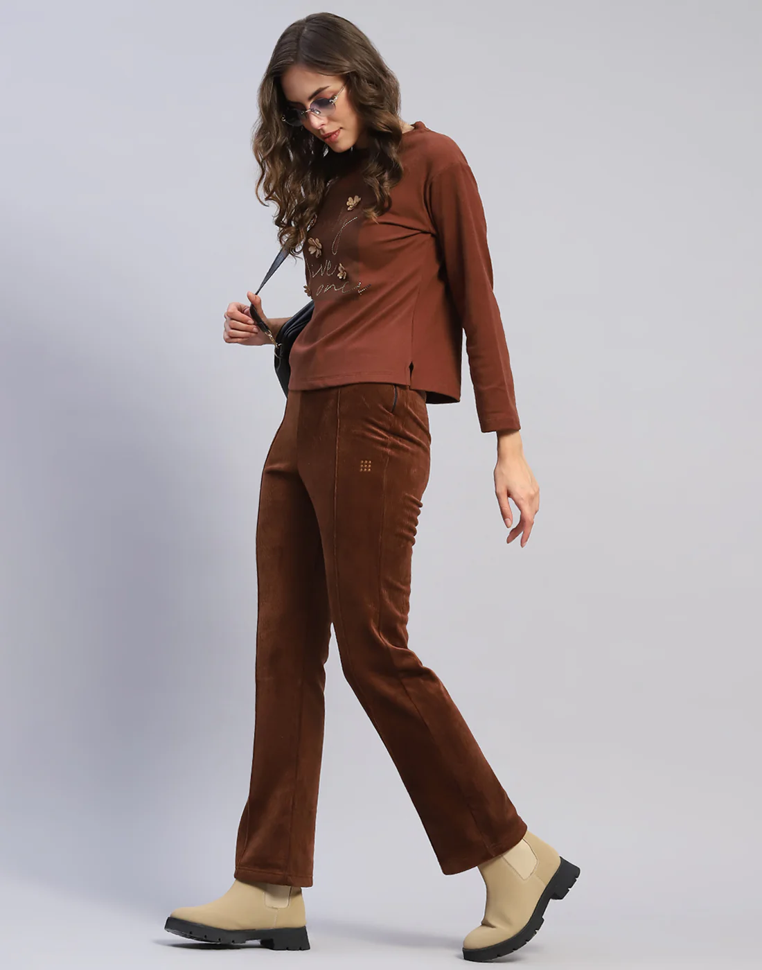 Rock.it Women Brown Solid Regular Fit Winter Lower - Image 2