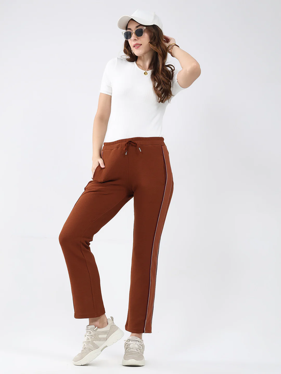 Women Brown Solid Regular Fit Winter Lower - Image 2