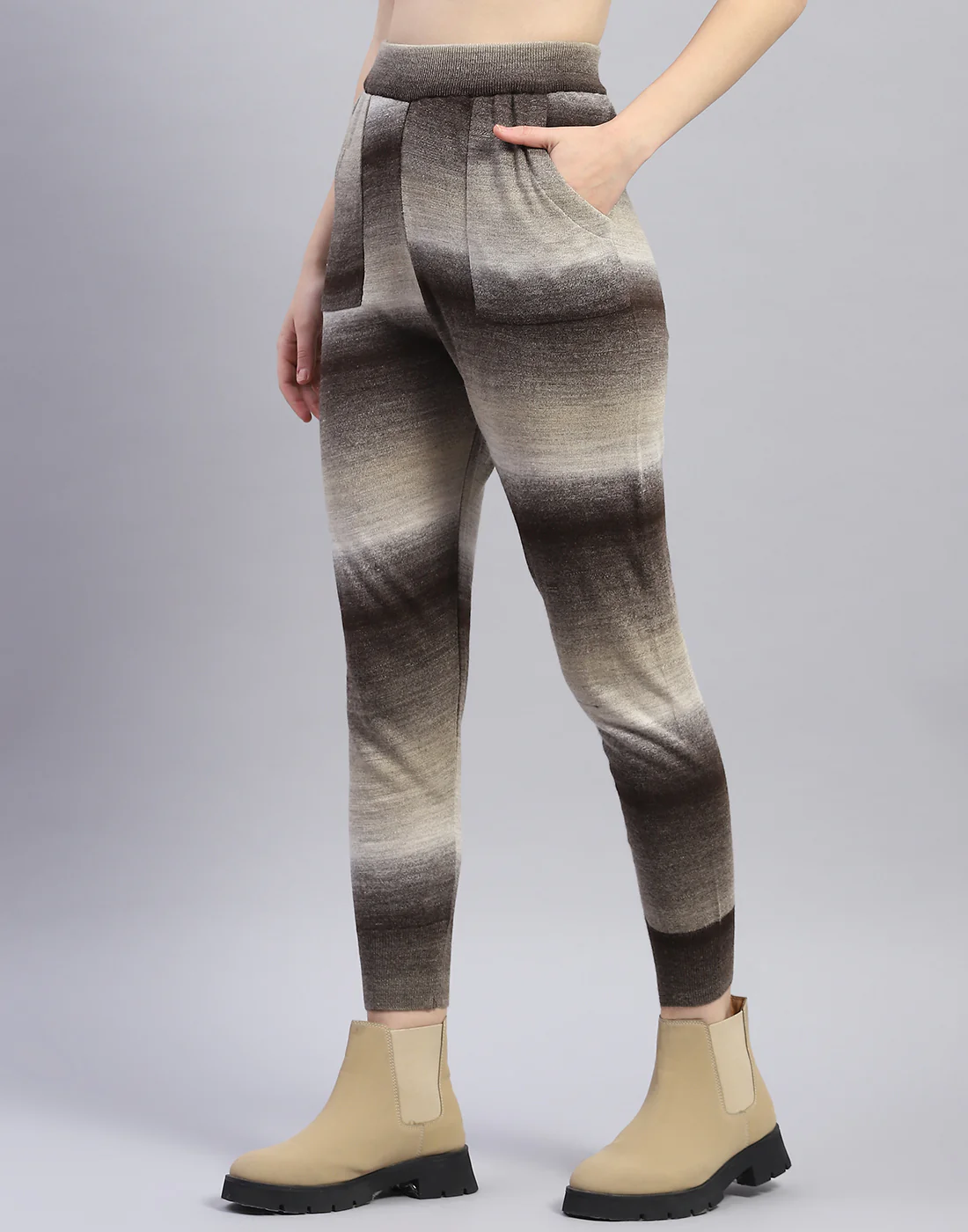 Women Brown Solid Round Neck Full Sleeve Cords Set - Image 7