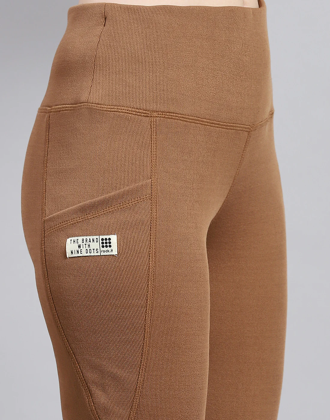 Rock.it Women Camel Brown Solid Regular Fit Legging - Image 7