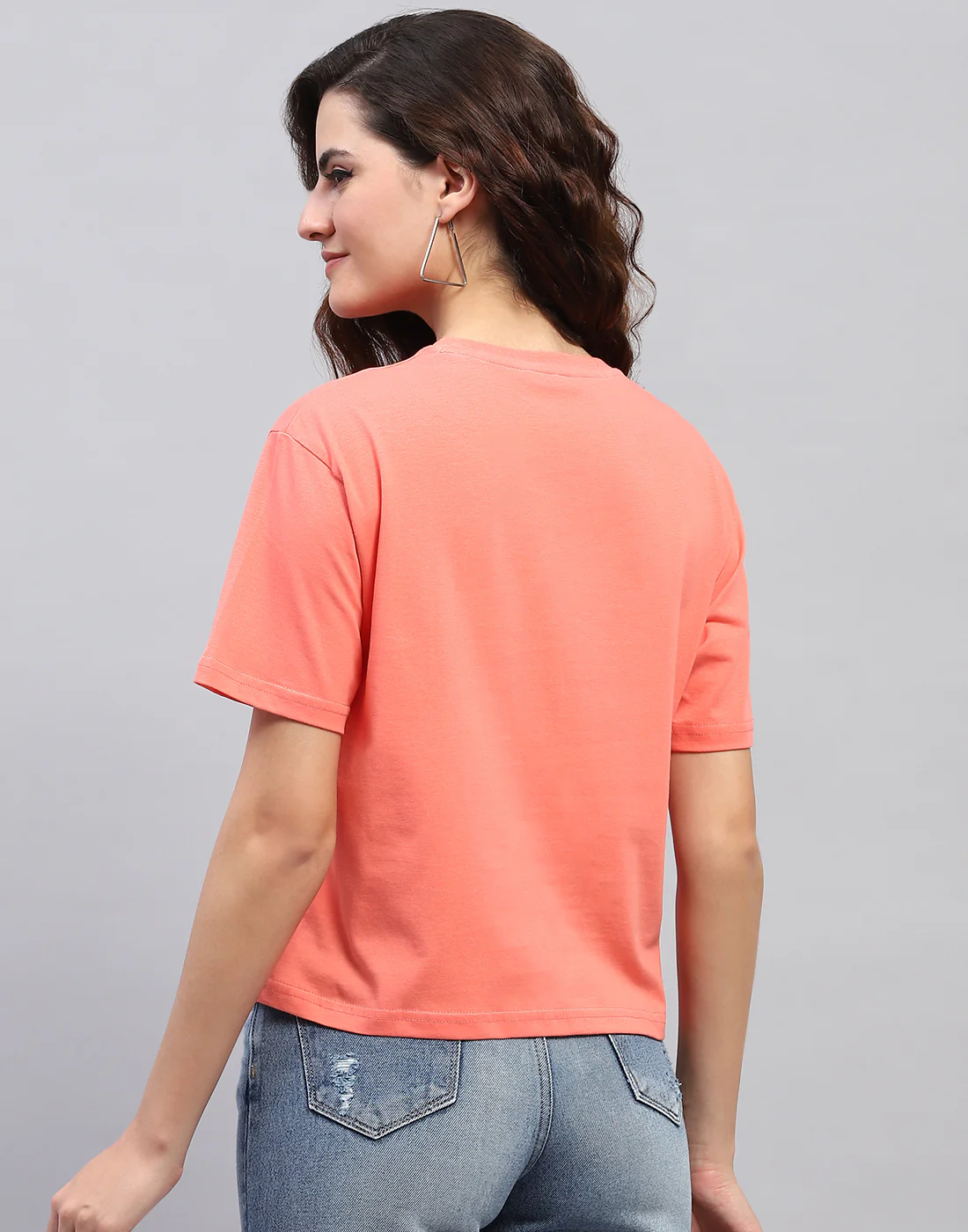 Women Coral Printed Round Neck Half Sleeve Top - Image 5