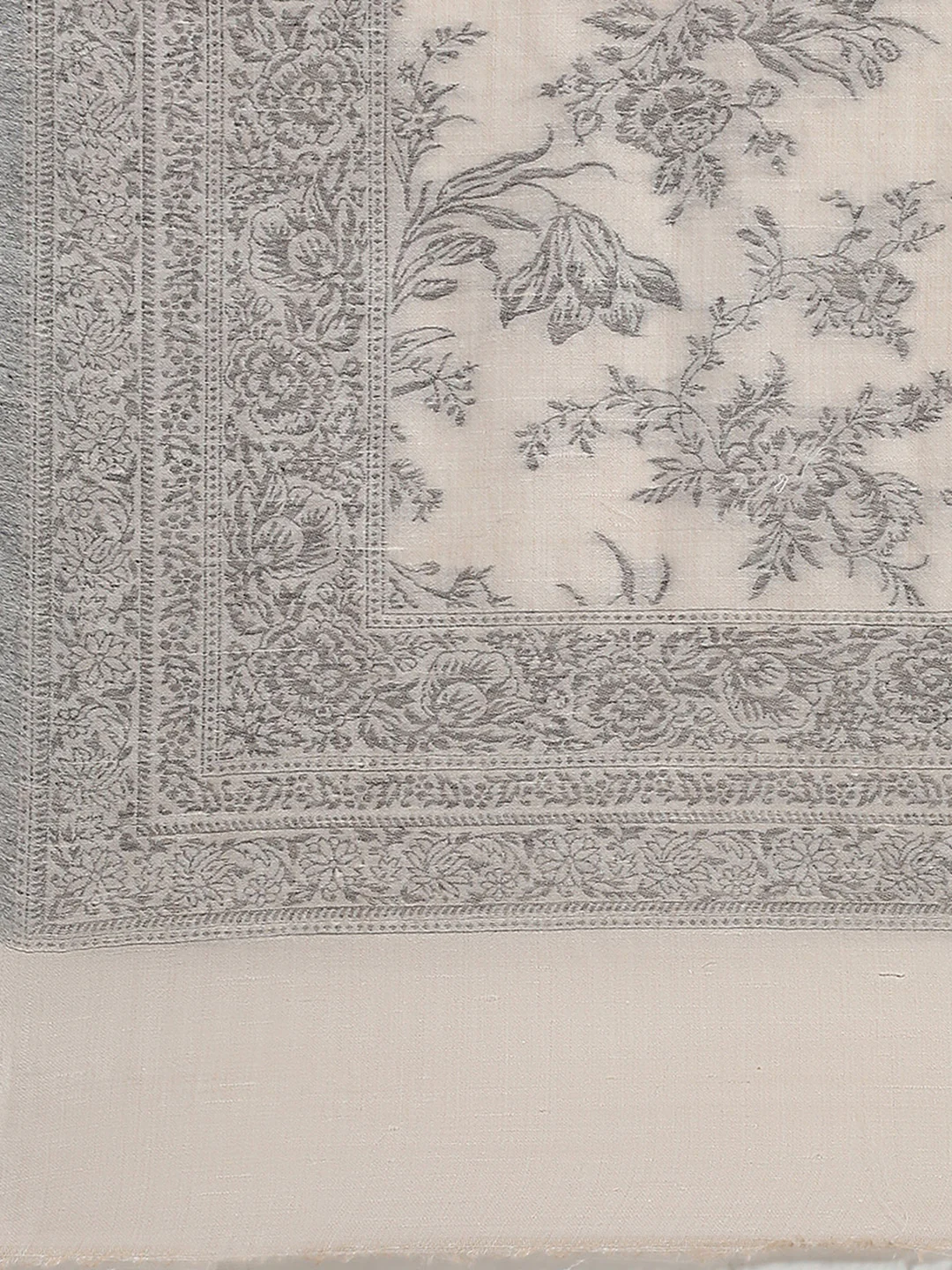 Women Cream Self Design Shawl - Image 6
