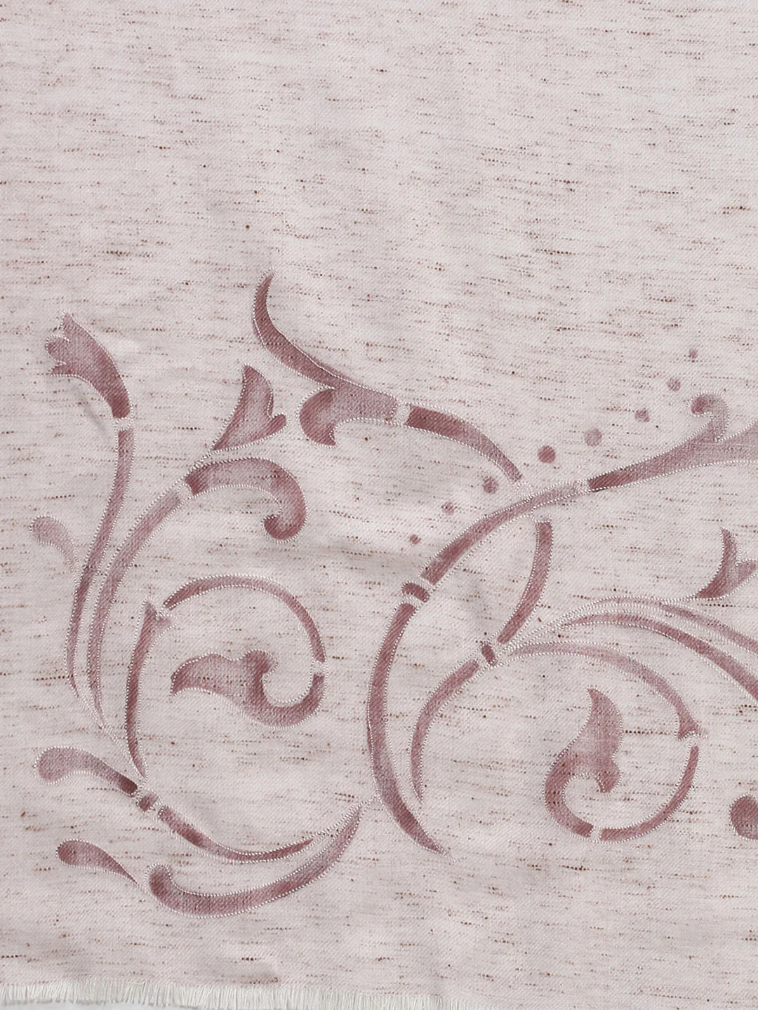 Women Cream Self Design Shawl - Image 7