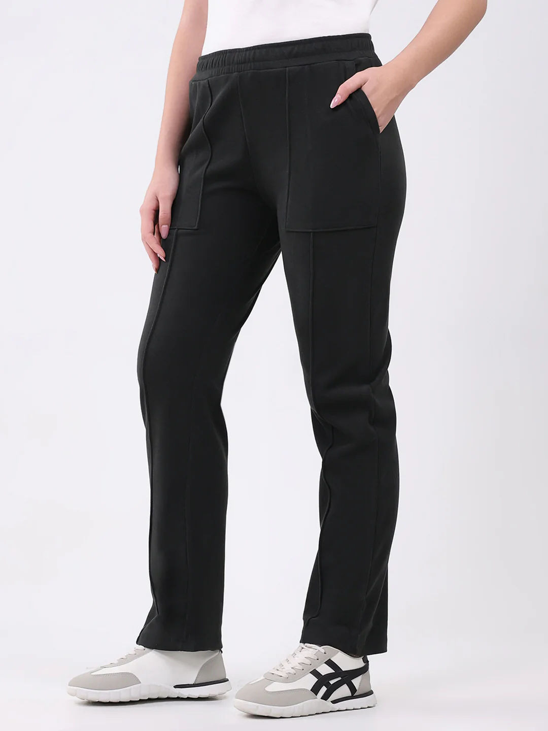 Women Dark Green Solid Regular Fit Winter Lower - Image 3