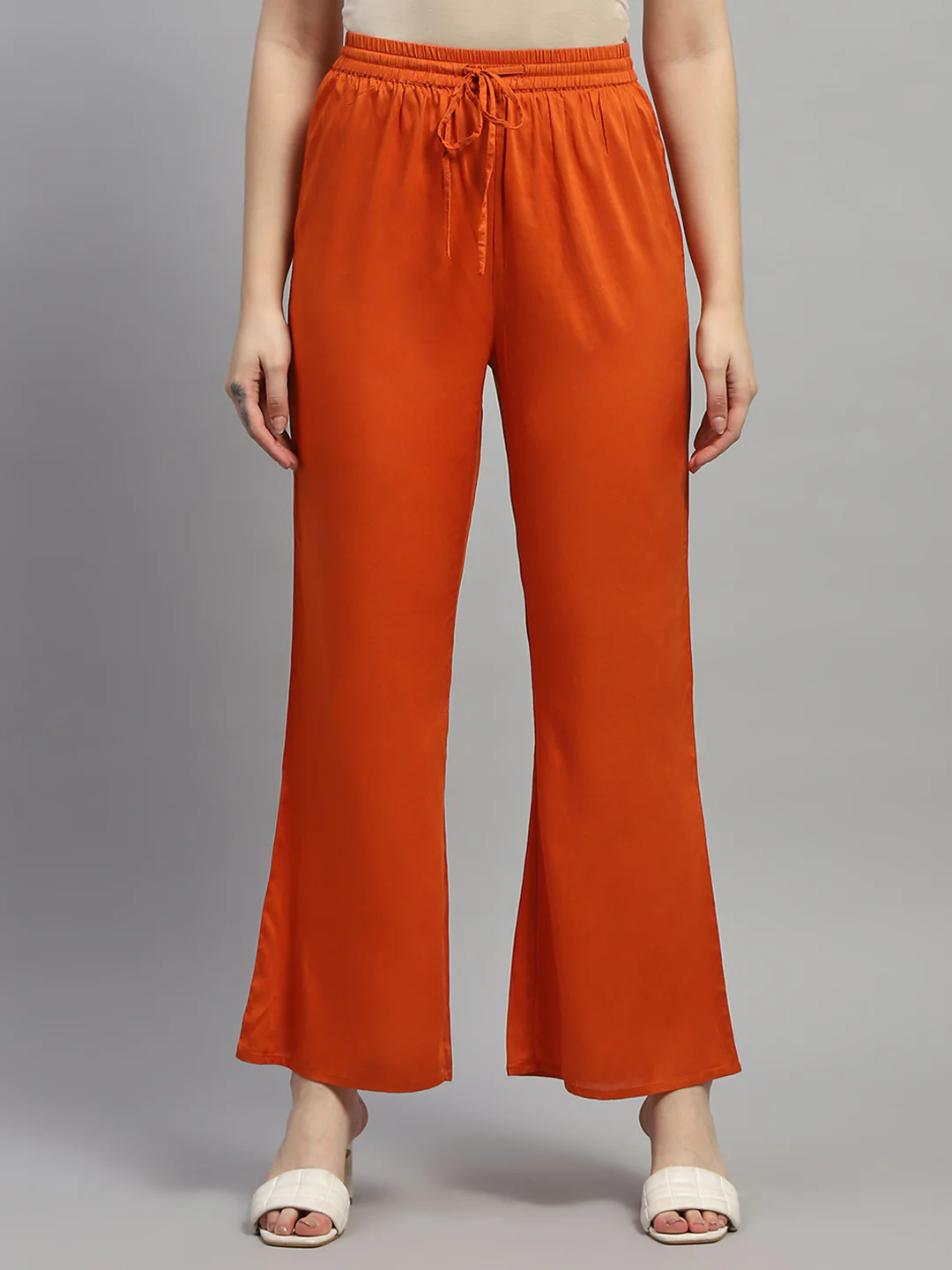 Women Dark Rust Embroidered Collar Full Sleeve Cords Set - Image 7