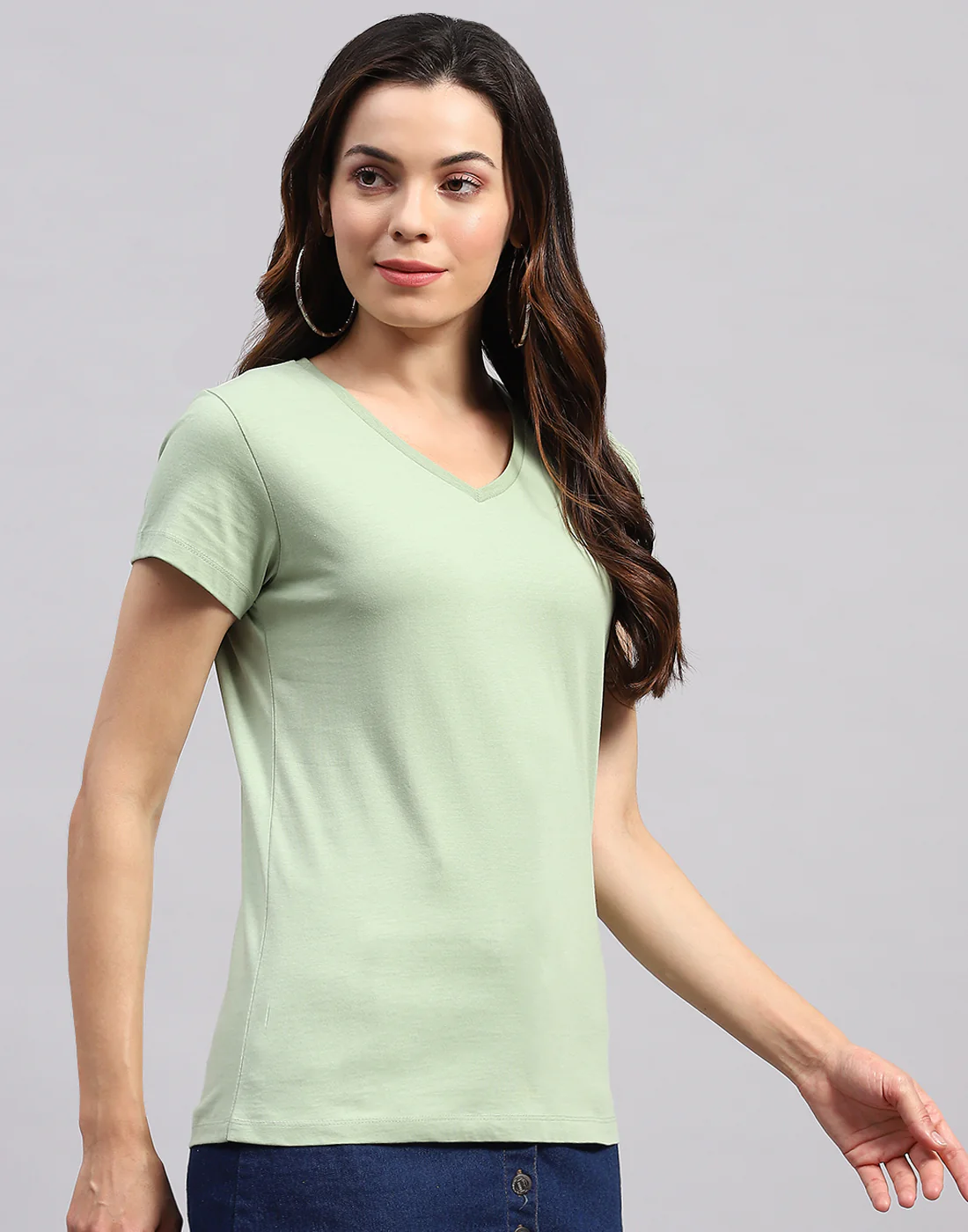 Women Green & Pink Solid V Neck Half Sleeve Top (Pack of 2) - Image 6