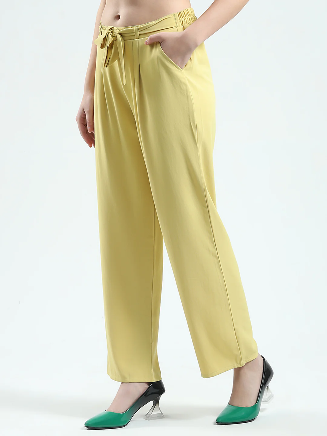 Women Green Printed Collar 3/4th Sleeve Cords Set - Image 6