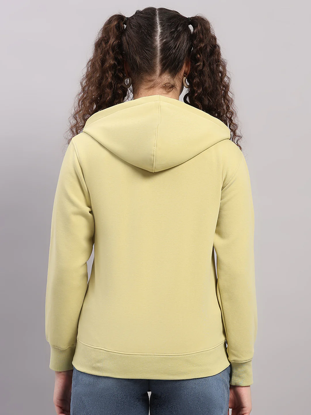 Women Green Printed Hooded Full Sleeve Sweatshirt - Image 5