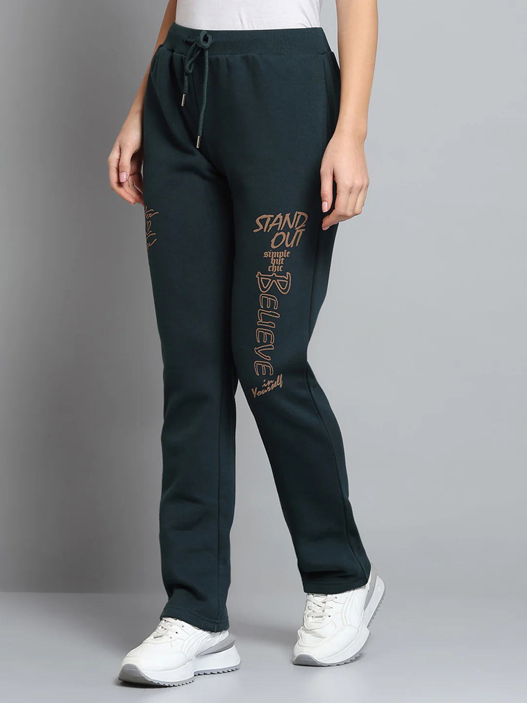Women Green Printed Regular Fit Winter Lower - Image 3