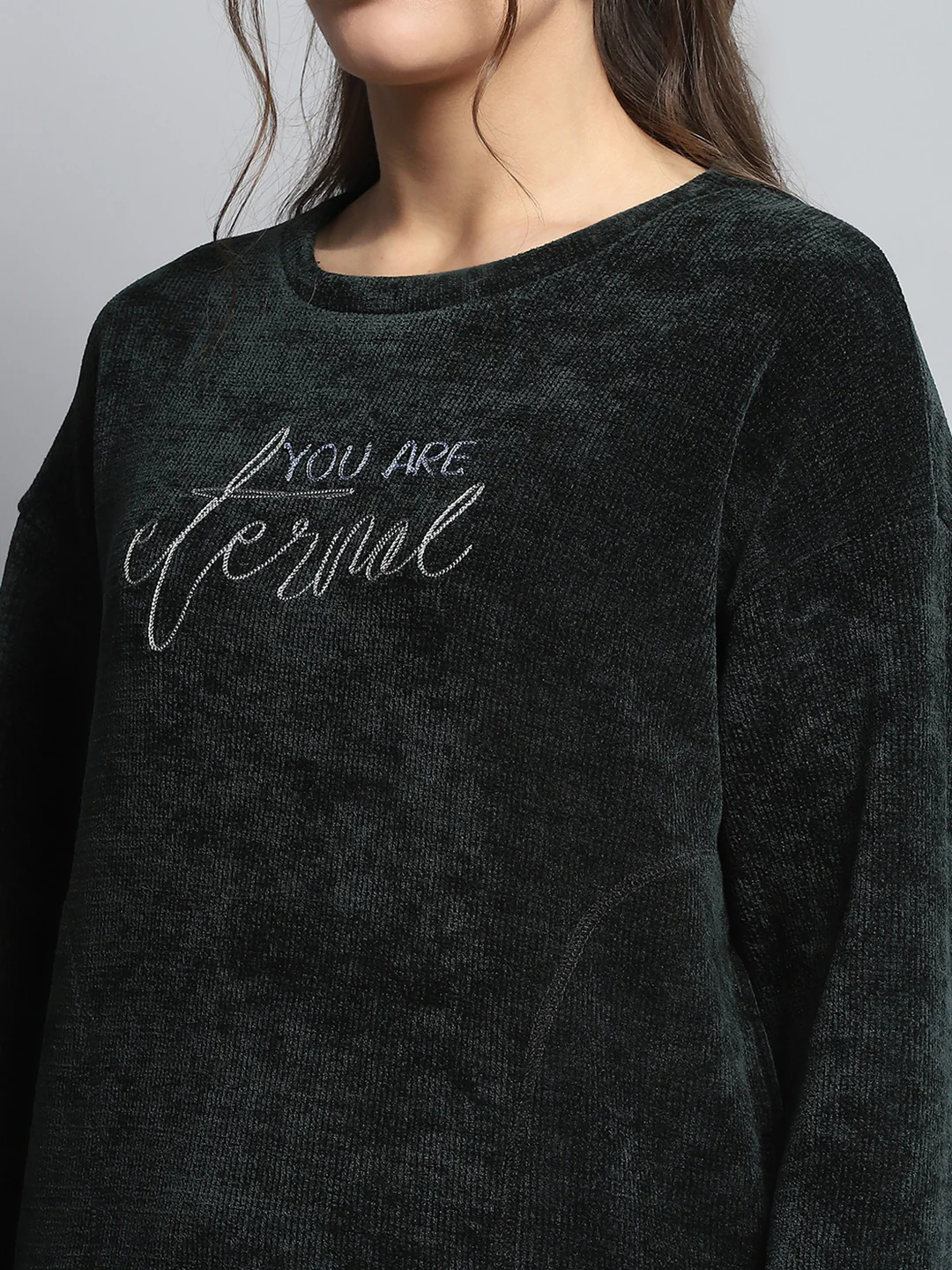 Women Green Printed Round Neck Full Sleeve Cords Set - Image 7