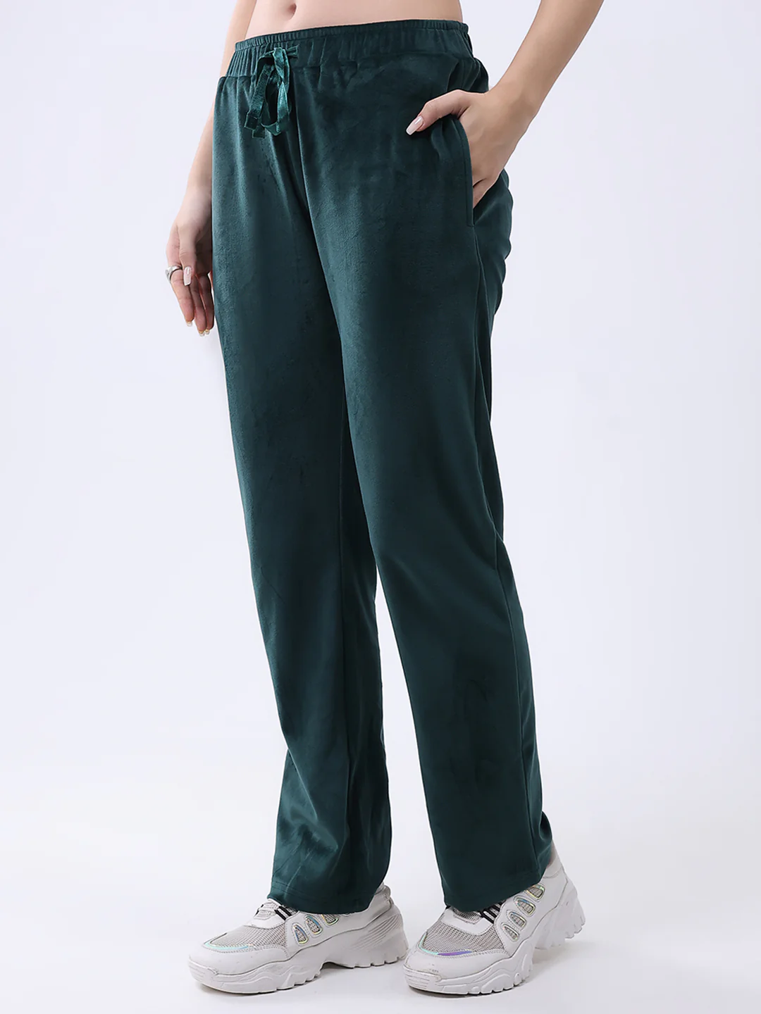Women Green Printed Round Neck Full Sleeve Lower Set - Image 7