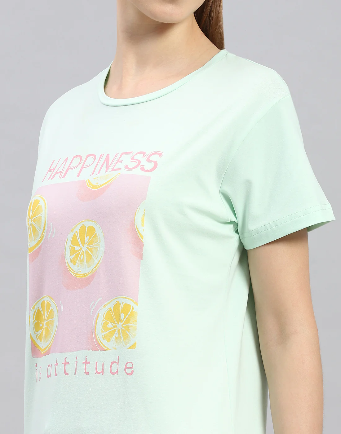 Women Green Printed Round Neck Half Sleeve Lower Set - Image 6